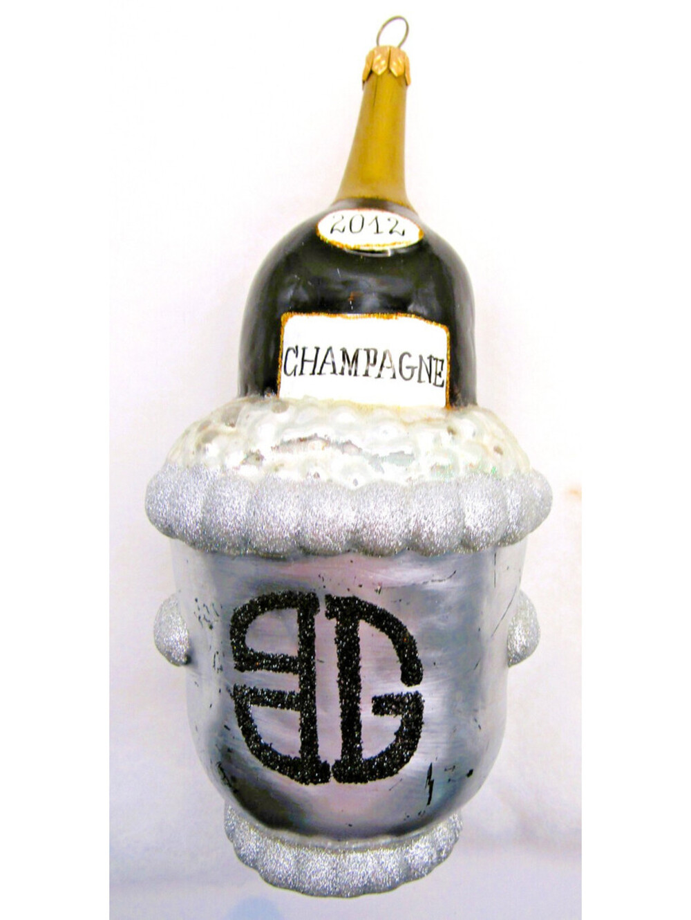 Bergdorf Goodman 2012 Champagne Bottle in Ice Bucket Christmas Ornament and Box